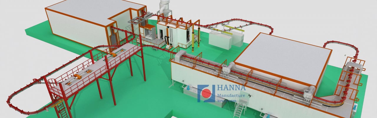 Power And Free Powder Coating Line
