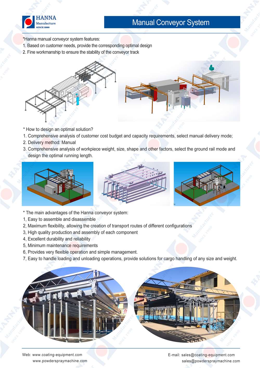 Manual Powder Coating Line featur