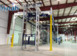 Powder coating line floor space inside a new plant hall
